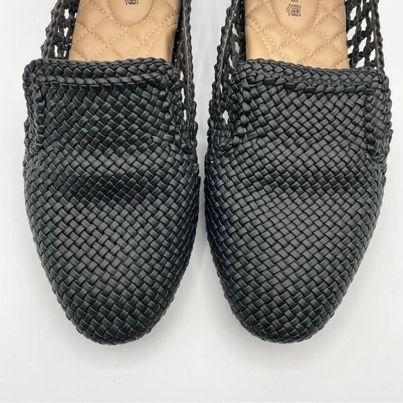 Birdies The Woven Starling Flat Loafer Black Faux Leather Smoking Slipper 7.5 - Picture 9 of 16